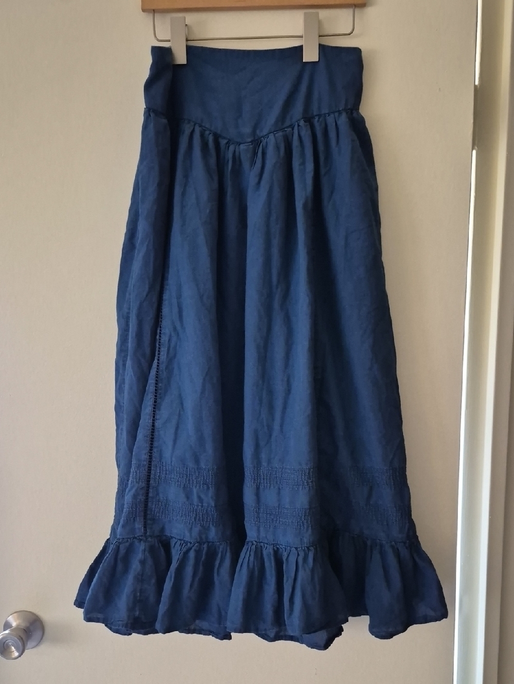 American Eagle Outfitters Navy Smocked Maxi Skirt